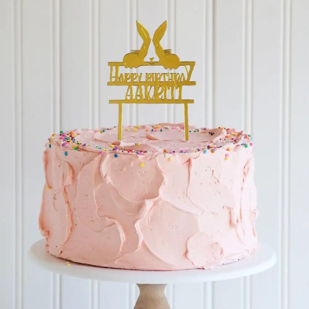 Personalized Birthday Bunny Cake Topper